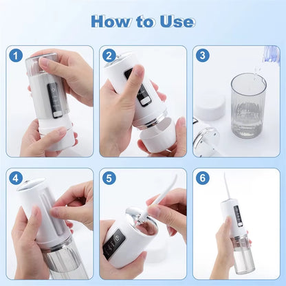 Youpin Electric Oral Irrigator Detachable Water Flosser Portable Dental Water Jet Waterproof Teeth Cleaner 4Pcs Nozzle